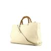 Shopping bag Gucci Bamboo in pelle bianca - 00pp thumbnail