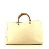 Gucci Bamboo shopping bag in white leather - 360 thumbnail