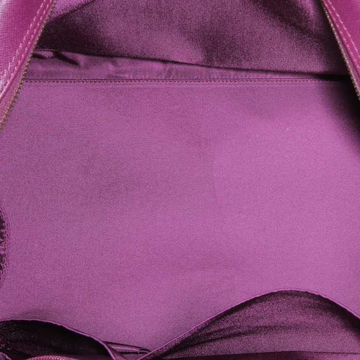 Dior Bowling handbag in purple grained leather - Detail D2