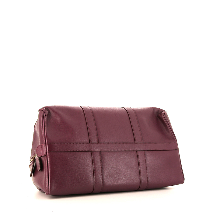 Dior Bowling handbag in purple grained leather - Detail D4