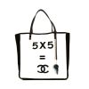 Chanel Editions Limitées shopping bag in white and black logo canvas - 360 thumbnail