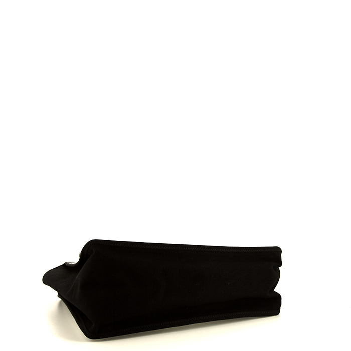 Shopping bag Chanel Editions Limitées in tela siglata bianca e nera - Detail D4