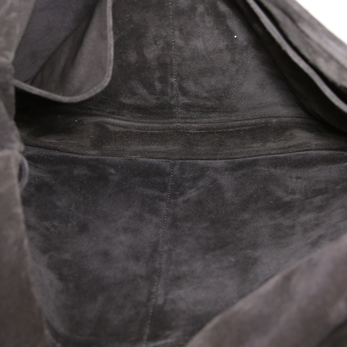 Borsa a tracolla Chanel Editions Limitées in camoscio verde - Detail D4