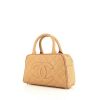 Chanel Boston handbag in beige quilted grained leather - 00pp thumbnail