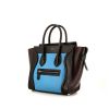 Celine Luggage Micro handbag in blue, black and plum tricolor leather - 00pp thumbnail