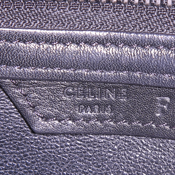 Borsa Celine Luggage Micro in pelle tricolore blu nera e plum - Detail D3