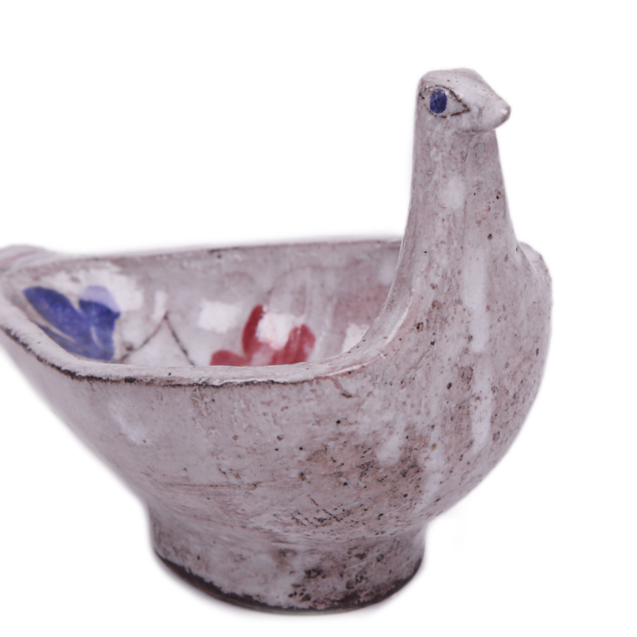 Jean Derval, coupe "Oiseau" en céramique émaillée polychrome, monogrammée, des années 1950 - Detail D1
