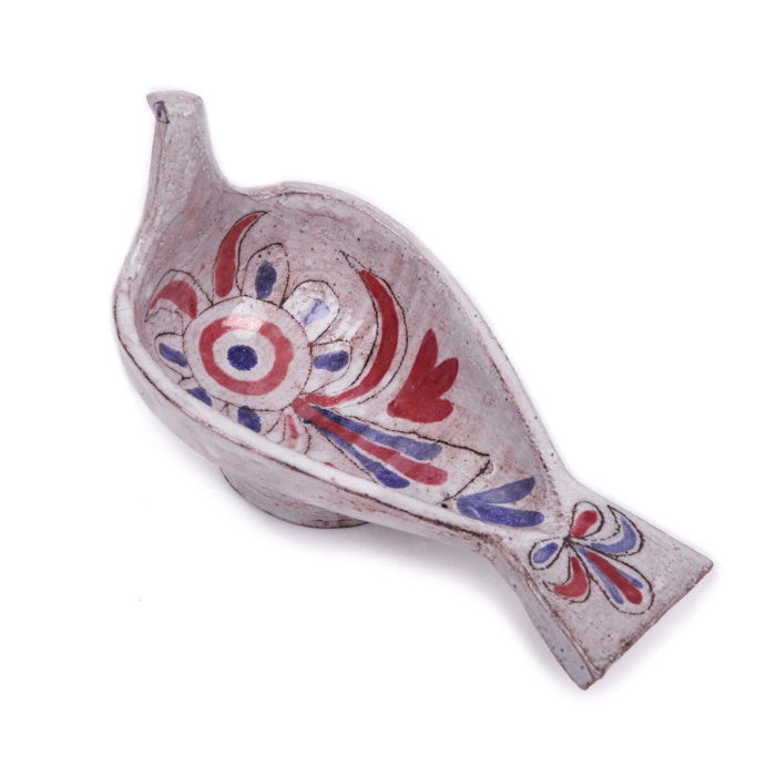 Jean Derval, coupe "Oiseau" en céramique émaillée polychrome, monogrammée, des années 1950 - Detail D2