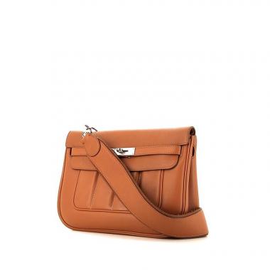 Borsa a tracolla Hermès Berline in pelle Swift gold