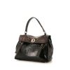 Saint Laurent handbag in black patent leather and black python - 00pp thumbnail