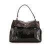 Saint Laurent handbag in black patent leather and black python - 360 thumbnail