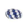 Van Cleef & Arpels 1960's Cocktail ring in platinium, sapphires and diamonds - 00pp thumbnail