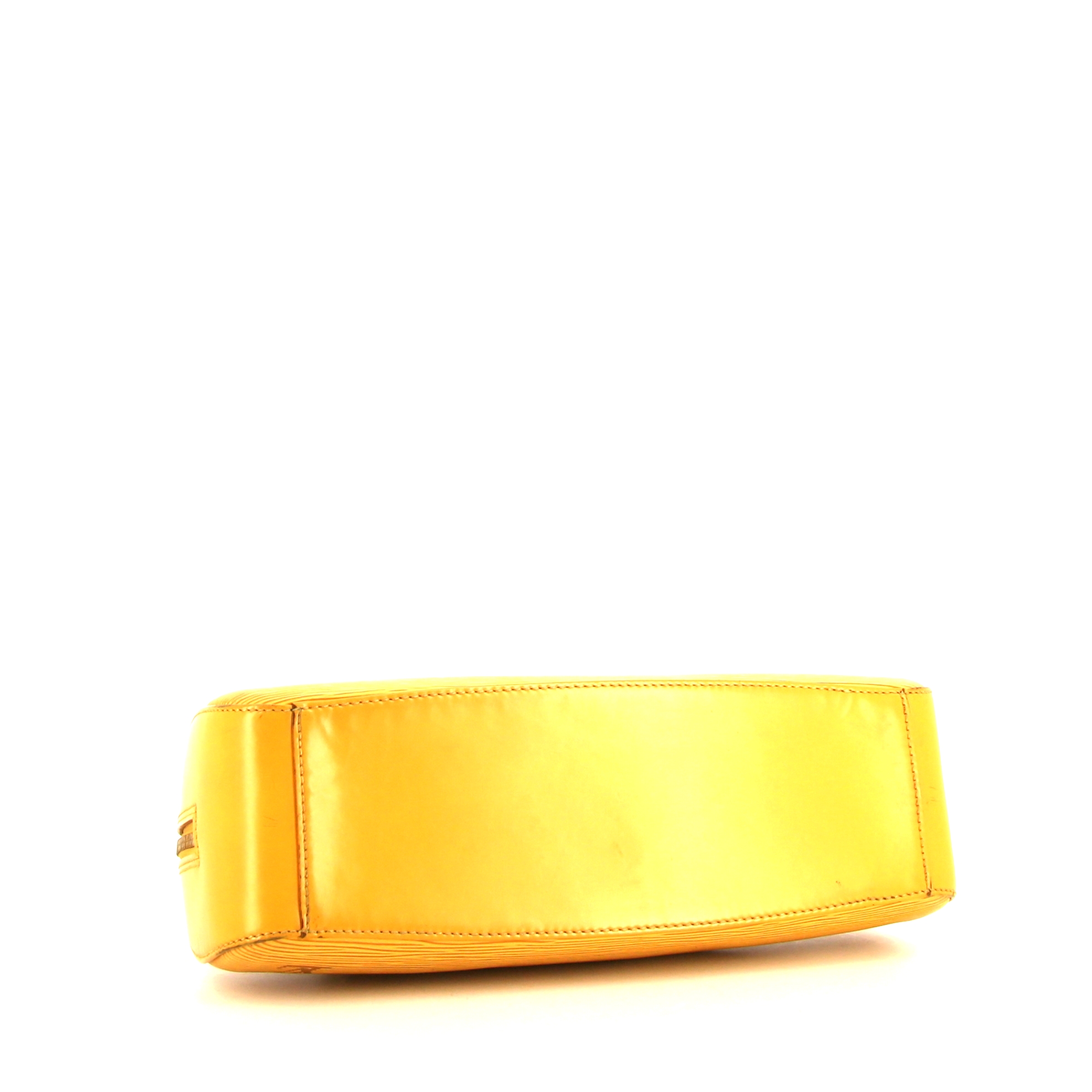 Louis Vuitton Jasmin handbag in yellow epi leather - Detail D4