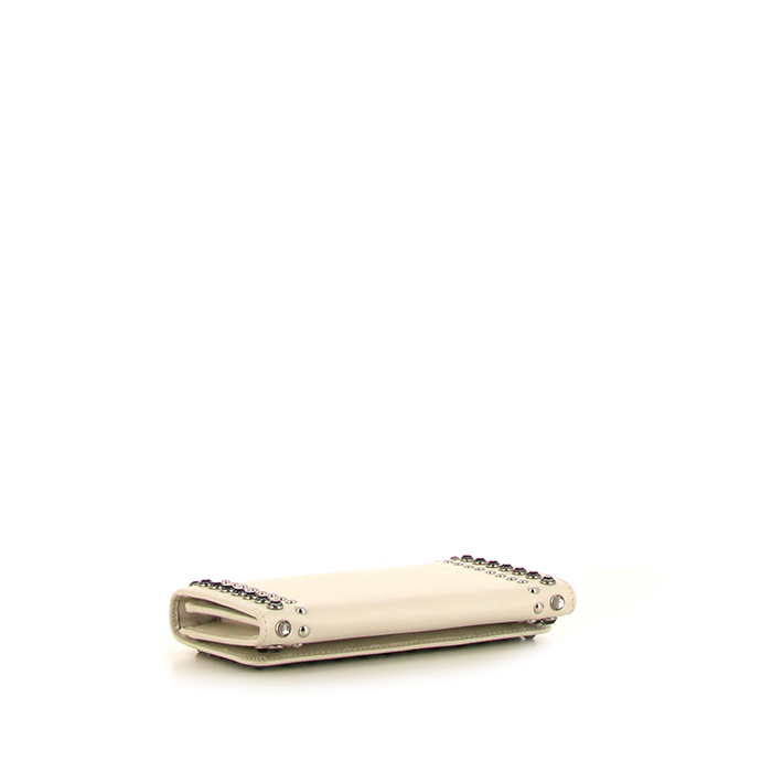 Pochette Prada en cuir saffiano blanc-cassé - Detail D4
