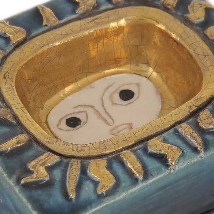 Mithé Espelt, "Sun" jewelry tray, in embossed and glazed earthenware, crackled gold, around 1958 - Detail D2