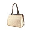 Loewe Anagram shopping bag in beige monogram canvas and black leather - 00pp thumbnail