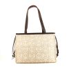 Loewe Anagram shopping bag in beige monogram canvas and black leather - 360 thumbnail