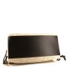 Loewe Anagram shopping bag in beige monogram canvas and black leather - Detail D4 thumbnail