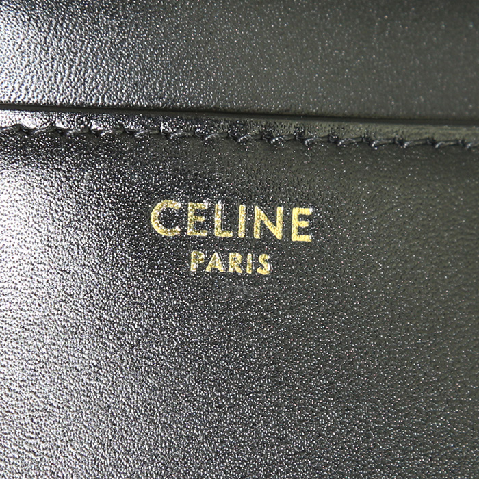 Celine 16 small model shoulder bag in black leather - Detail D3