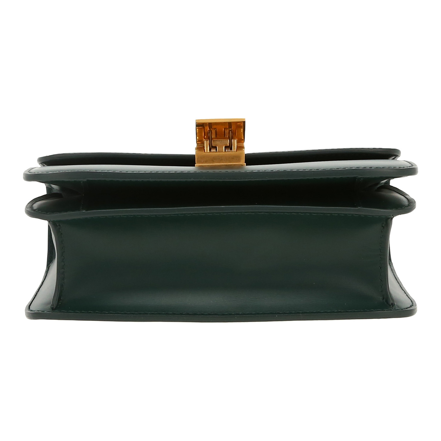 Sac bandoulière Celine Classic Box Teen en cuir box vert-sapin - Detail D1