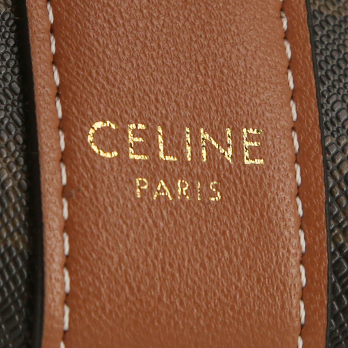 Portefeuille Celine en toile Triomphe marron et cuir marron - Detail D2