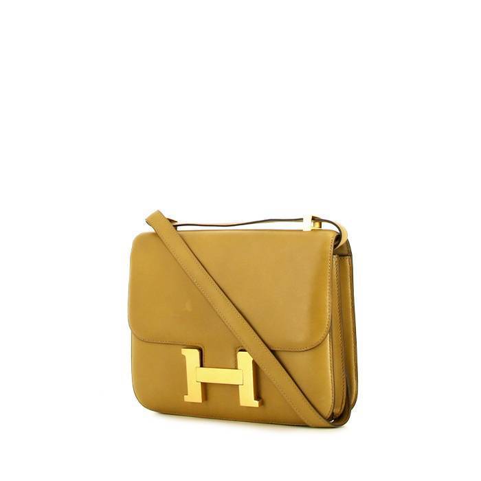 Borsa a spalla Hermes Constance in pelle box beige