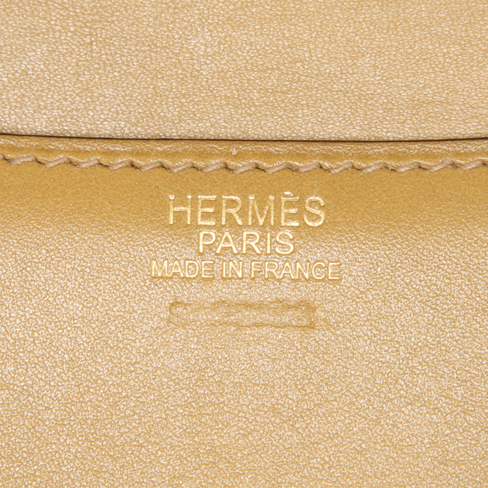 Borsa a spalla Hermes Constance in pelle box beige - Detail D4