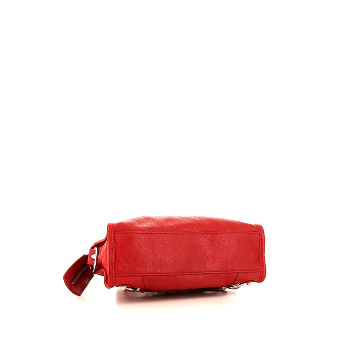 Sac à main Balenciaga Classic City mini en cuir rouge - Detail D5