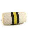 Gucci Boston handbag in white monogram canvas and yellow leather - Detail D4 thumbnail