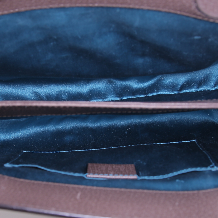 Bolso bandolera Gucci Ophidia modelo pequeño en lona Monogram beige y cuero marrón - Detail D2