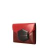 Bolsito de mano Hermès Faco en cuero box tricolor rojo, color burdeos y azul - 00pp thumbnail