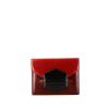 Bolsito de mano Hermès Faco en cuero box tricolor rojo, color burdeos y azul - 360 thumbnail