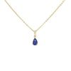 Vintage necklace in yellow gold,  sapphire and diamonds (Chain signed Cartier) - 00pp thumbnail