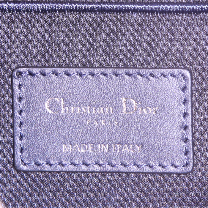 Dior Vanity case in blue and white monogram canvas and blue velvet - Detail D3