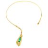 Open Vintage necklace in yellow gold and emerald - 00pp thumbnail