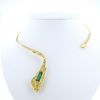 Open Vintage necklace in yellow gold and emerald - 360 thumbnail