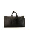 Bolsa de viaje Louis Vuitton Keepall 45 en cuero Monogram negro - 360 thumbnail