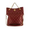 Chanel handbag in burgundy quilted leather - 360 thumbnail