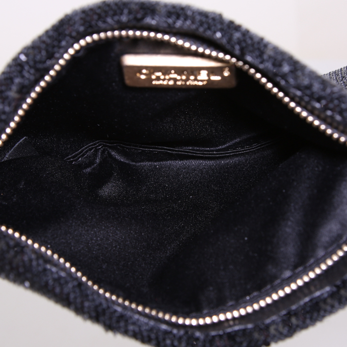 Minaudière Chanel Editions Limitées Please do not disturb en sequin noir et doré - Detail D2