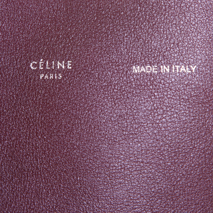 Celine Twisted Cabas en cuir tricolore , bordeaux beige et rouge - Detail D3