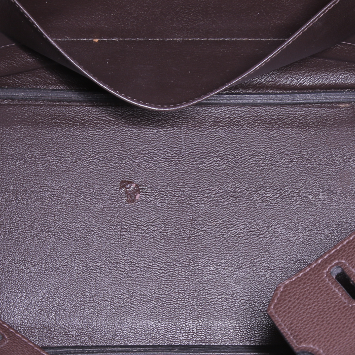 Borsa Hermes Birkin 30 cm in pelle togo marrone - Detail D2