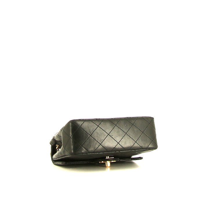 Sac bandoulière Chanel Timeless Mini en cuir matelassé noir - Detail D4