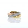 Cartier Trinity ring in 3 golds and diamonds - 360 thumbnail