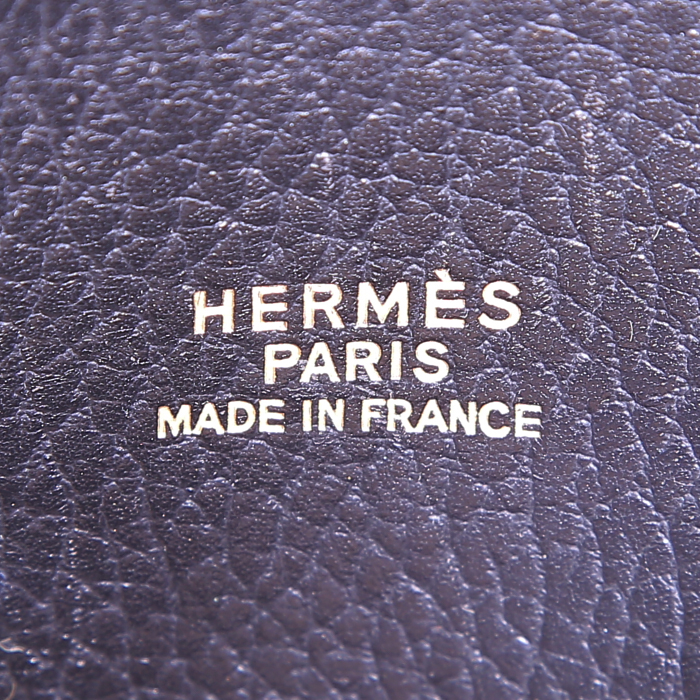 Borsa da viaggio Hermès Bolide 45 cm in pelle martellata nera - Detail D3