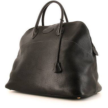 Hermès Bolide 45 cm travel bag in black grained leather