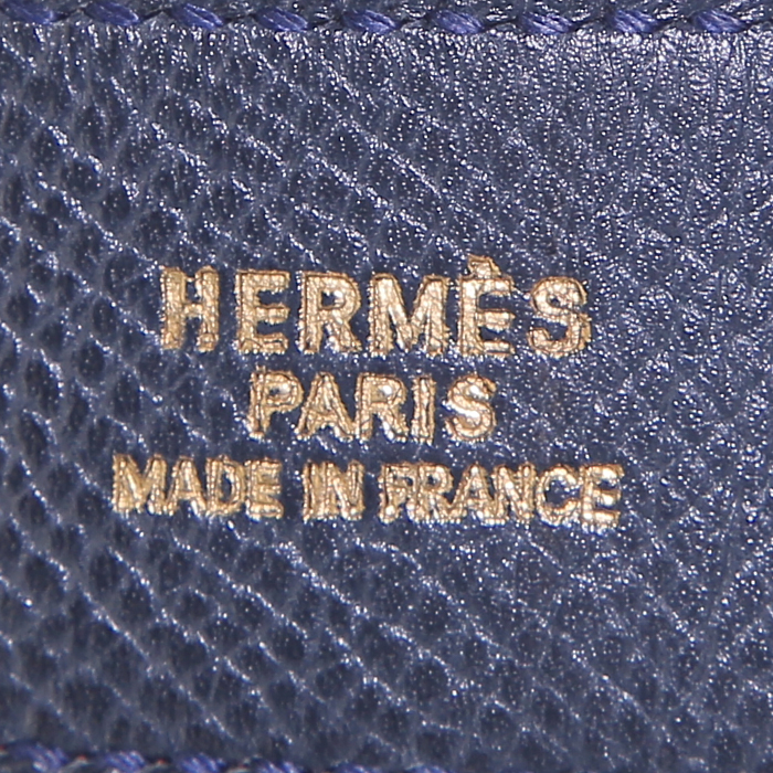 Hermès Ceinture H in pelle Courchevel blu - Detail D2