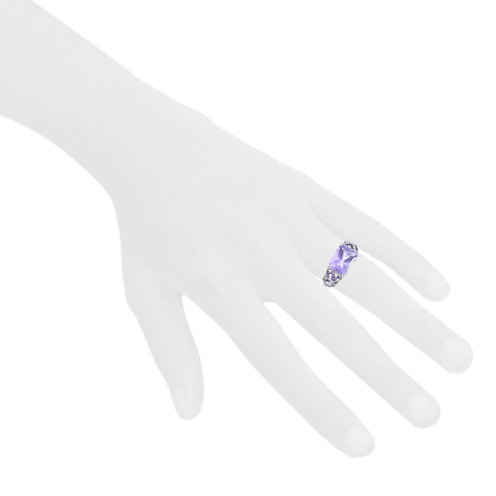 Anello Mauboussin Ma Princesse d'Amour in oro bianco,  diamanti e ametista - Detail D1