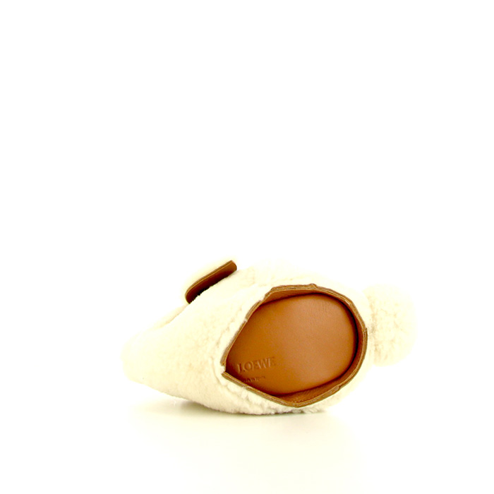 Loewe Bunny bag in white furr and brown leather - Detail D4
