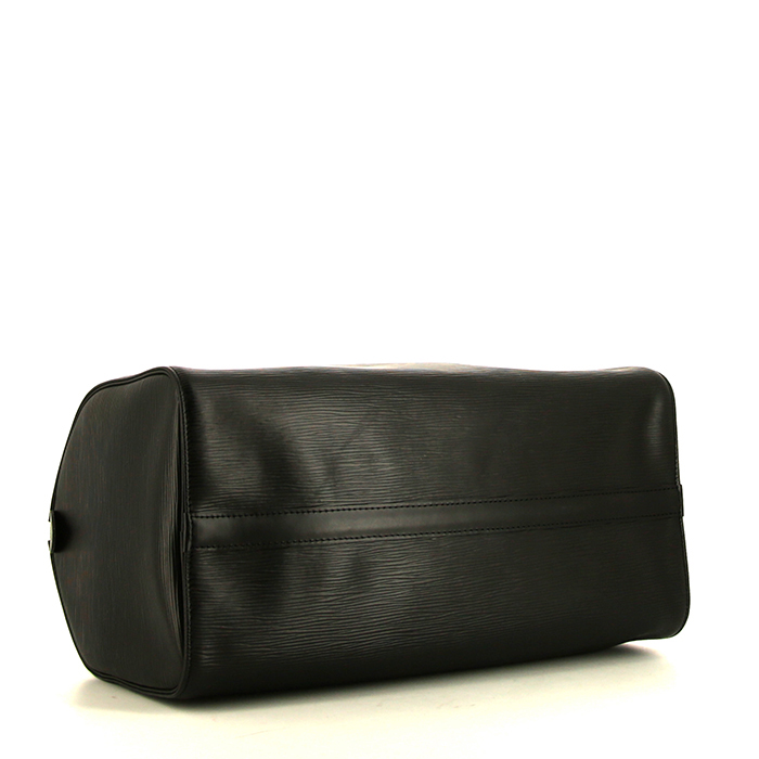 Louis Vuitton Speedy 35 handbag in black epi leather - Detail D4