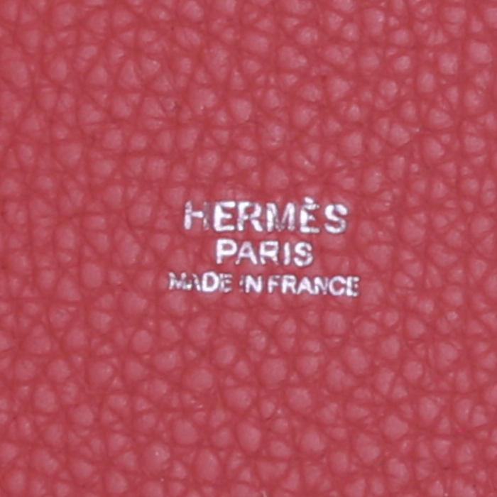 Bolso de mano Hermes Picotin en cuero togo Rosa Cangrejo - Detail D3